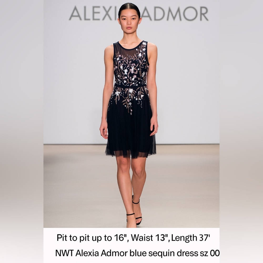 NWT Alexia Admor blue sequin dress sz 00